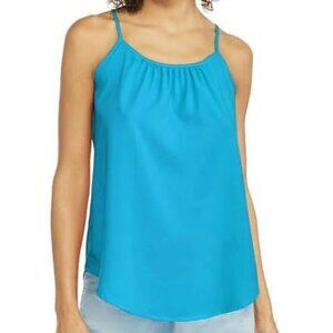 Faded Glory Essential Woven Cami Tank Hawaiian Ocean Blue L 12-14